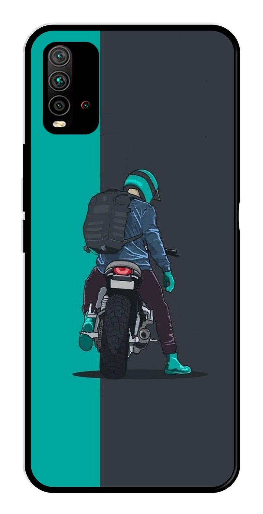 Bike Lover Metal Mobile Case for Redmi 9 Power   (Design No -05)