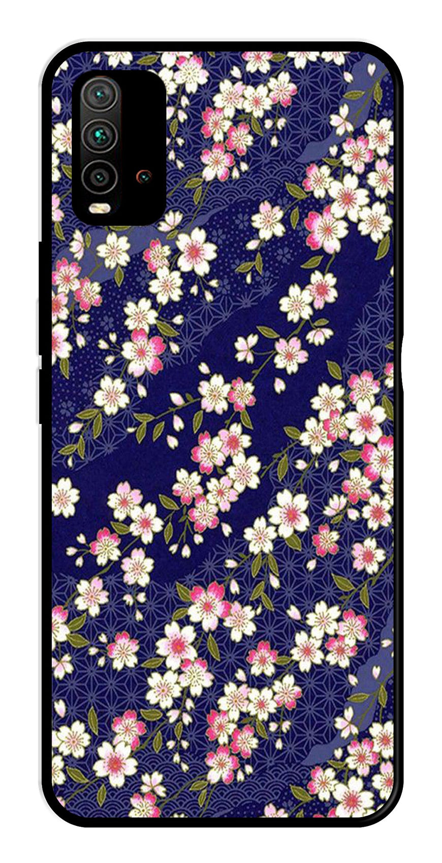Flower Design Metal Mobile Case for Redmi 9 Power   (Design No -25)