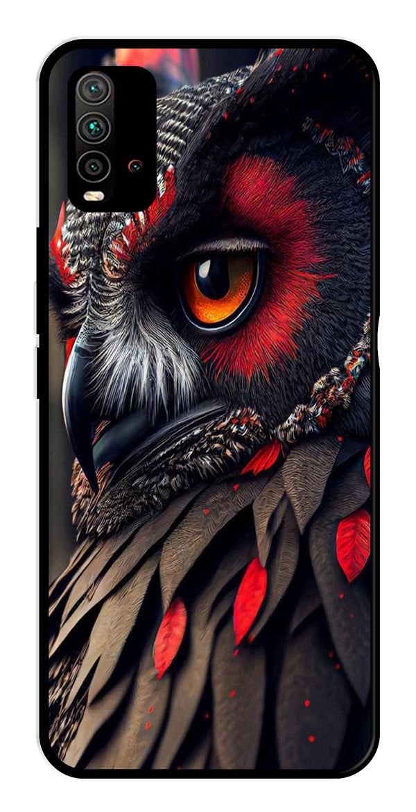 Owl Design Metal Mobile Case for Redmi 9 Power   (Design No -26)