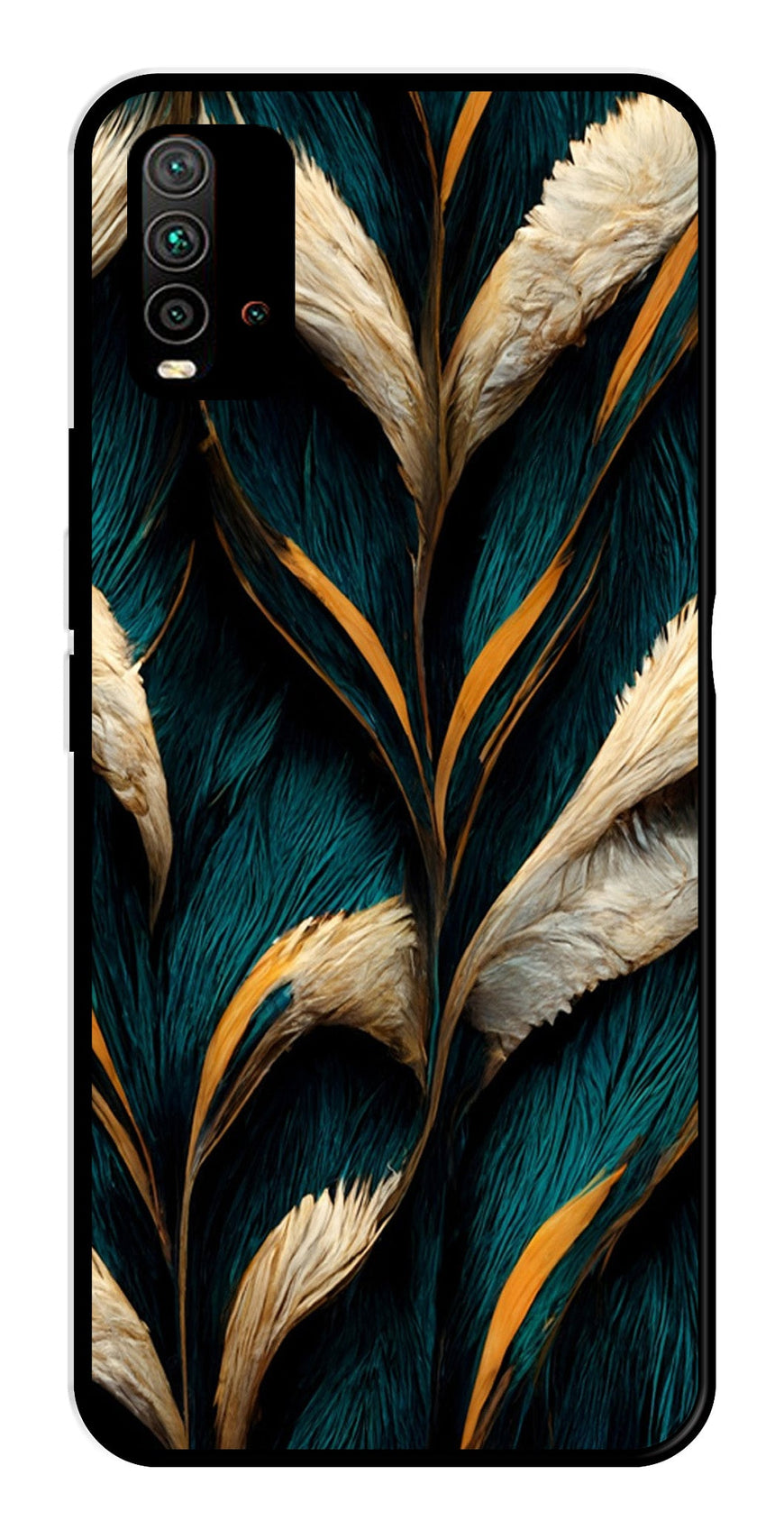 Feathers Metal Mobile Case for Redmi 9 Power   (Design No -30)