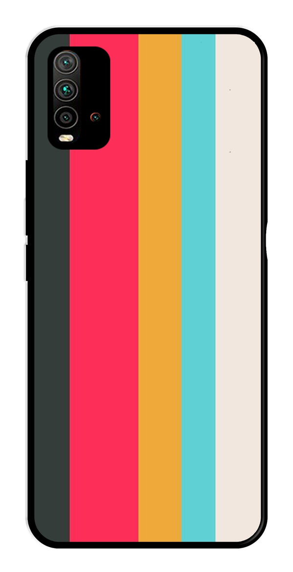 Muted Rainbow Metal Mobile Case for Redmi 9 Power   (Design No -31)