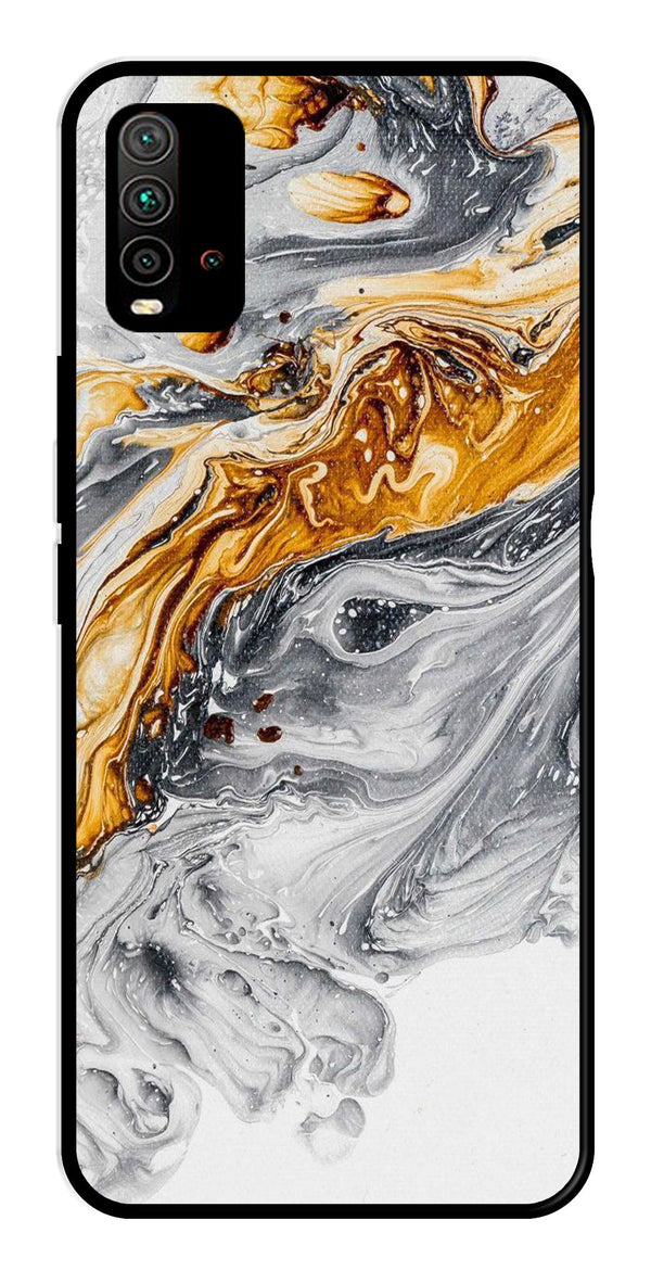 Marble Pattern Metal Mobile Case for Redmi 9 Power   (Design No -36)