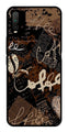 Coffee Pattern Metal Mobile Case for Redmi 9 Power   (Design No -37)