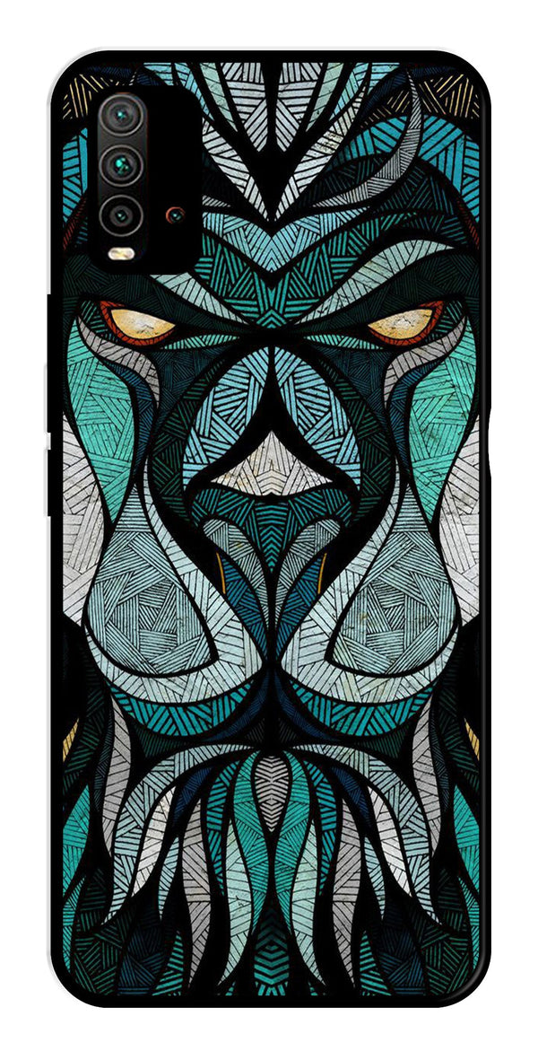 Lion Pattern Metal Mobile Case for Redmi 9 Power   (Design No -40)