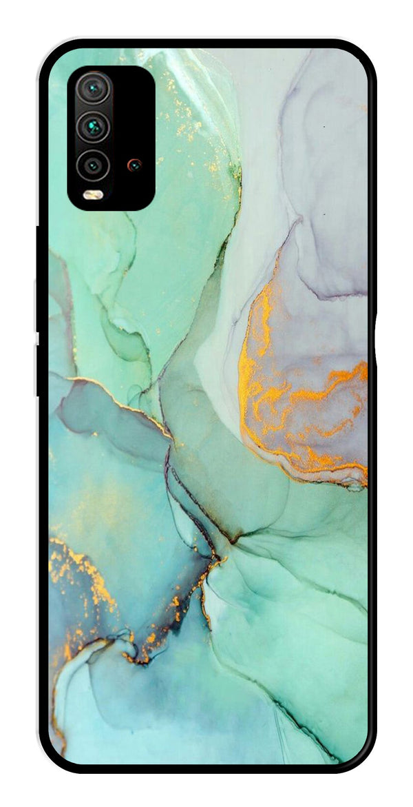 Marble Design Metal Mobile Case for Redmi 9 Power   (Design No -46)