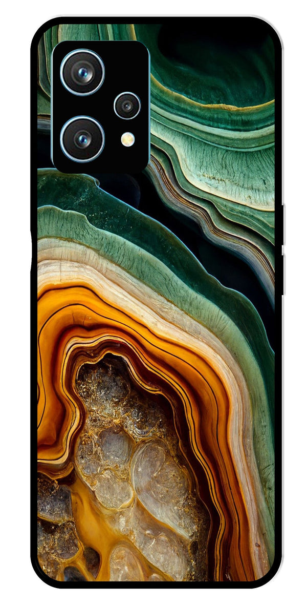 Marble Design Metal Mobile Case for Realme 9 Pro Plus 5G   (Design No -28)