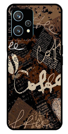 Coffee Pattern Metal Mobile Case for Realme 9 Pro Plus 5G
