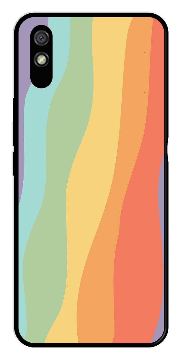 Muted Rainbow Metal Mobile Case for Redmi 9a   (Design No -02)