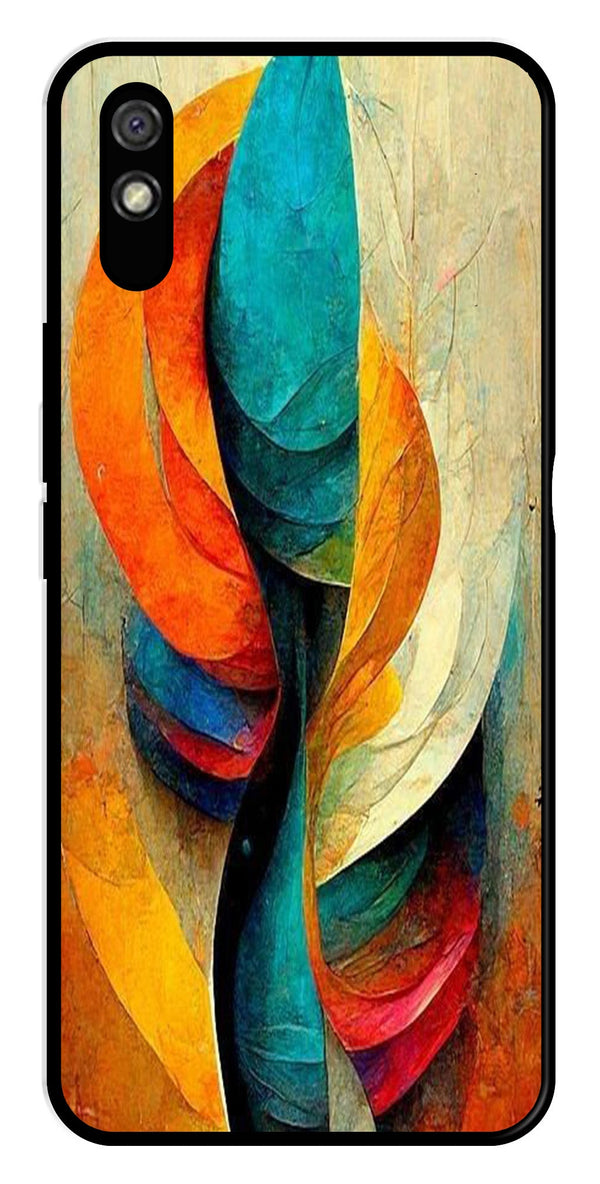 Modern Art Metal Mobile Case for Redmi 9a   (Design No -11)