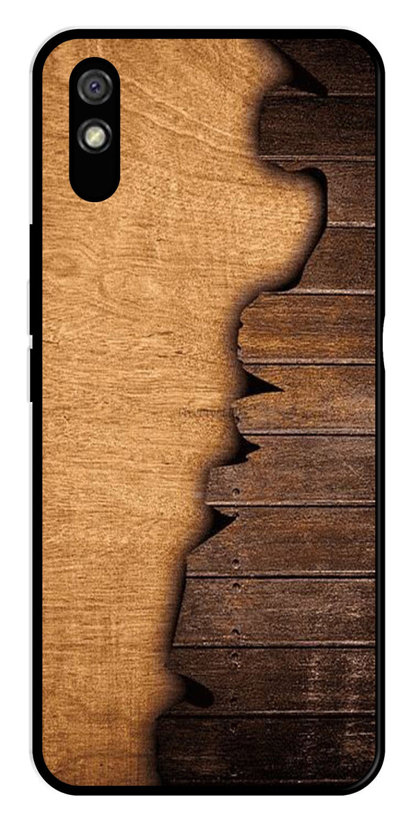 Wooden Design Metal Mobile Case for Redmi 9a   (Design No -13)