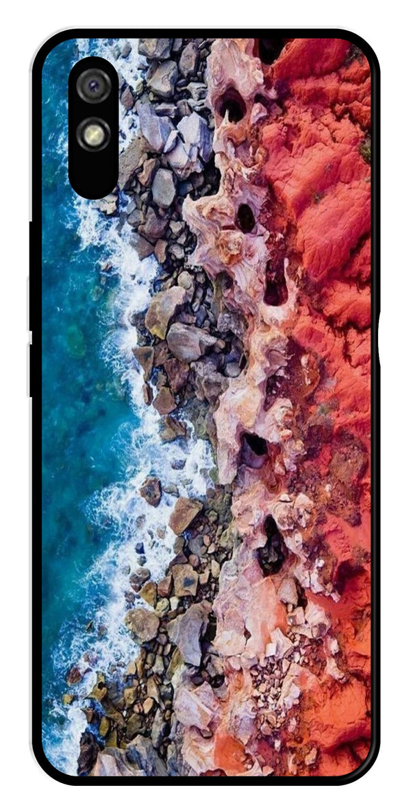 Sea Shore Metal Mobile Case for Redmi 9a   (Design No -18)