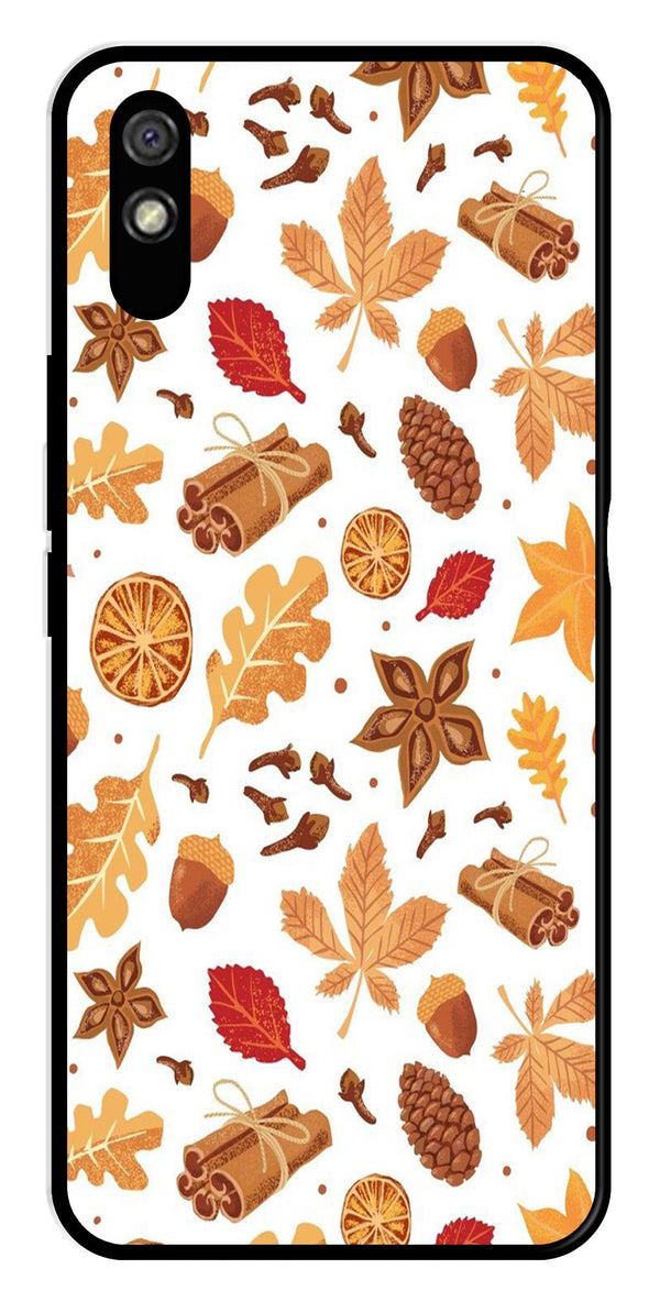 Autumn Leaf Metal Mobile Case for Redmi 9a   (Design No -19)