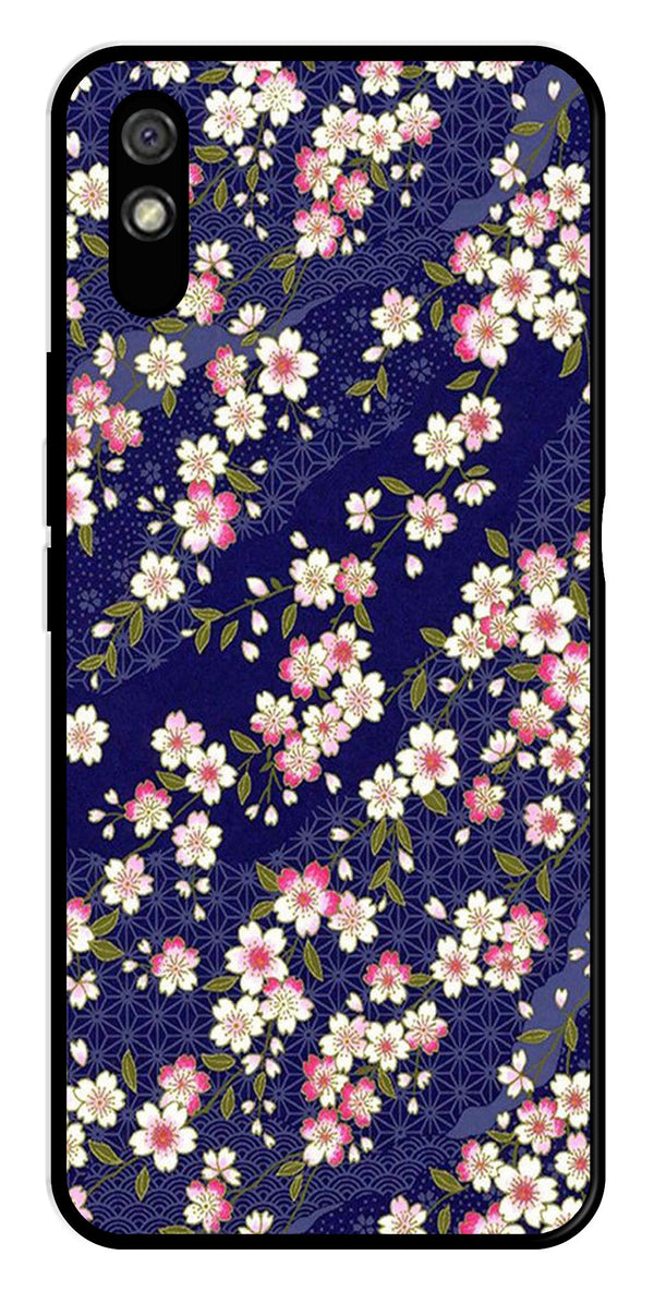 Flower Design Metal Mobile Case for Redmi 9a   (Design No -25)