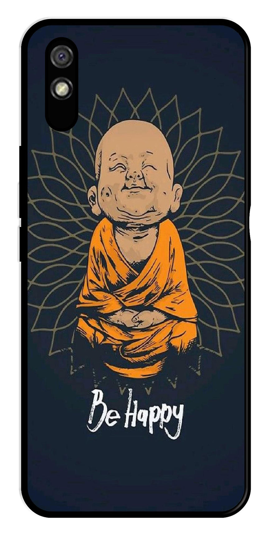 Be Happy Metal Mobile Case for Redmi 9a   (Design No -27)