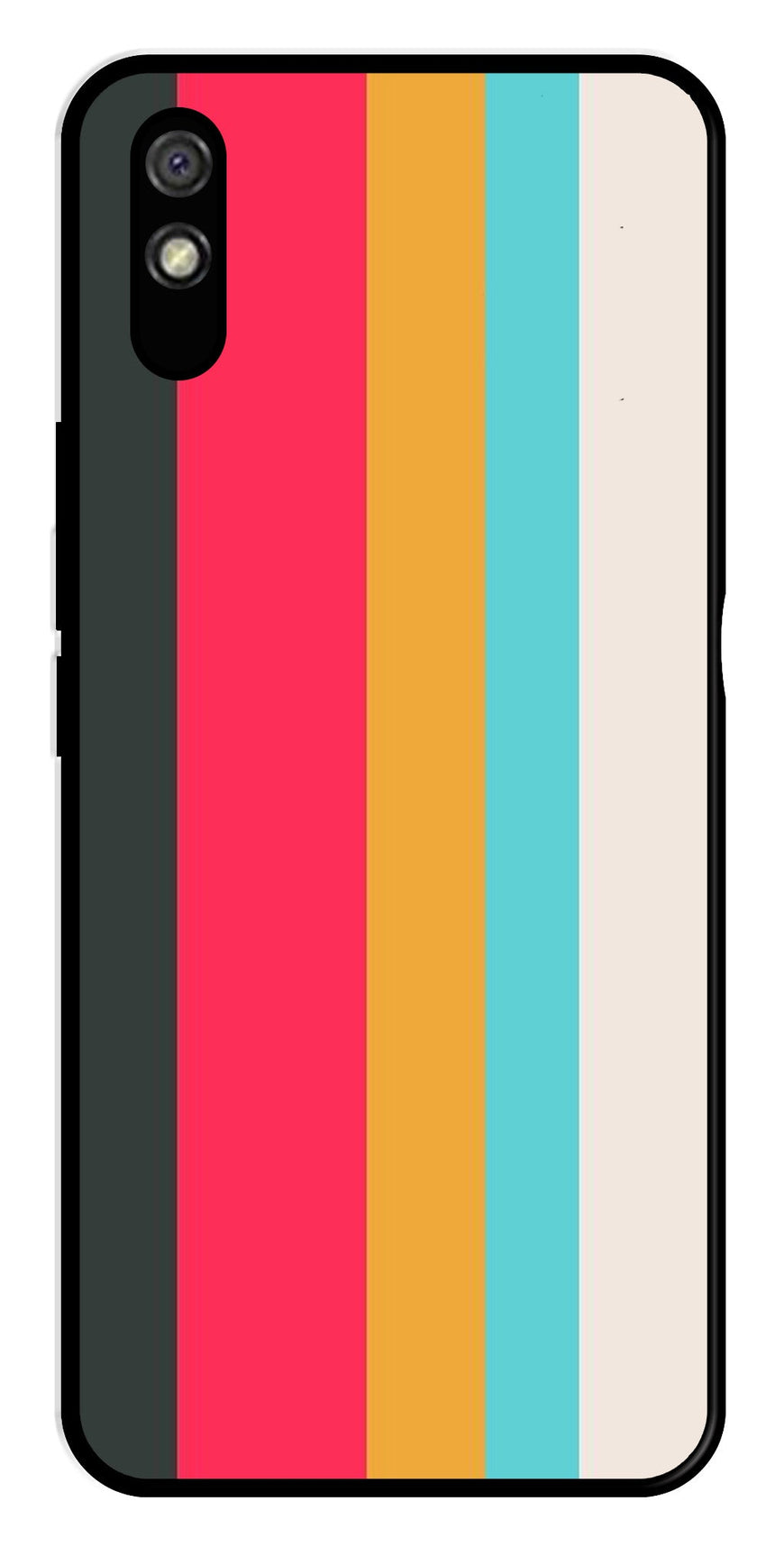 Muted Rainbow Metal Mobile Case for Redmi 9a   (Design No -31)