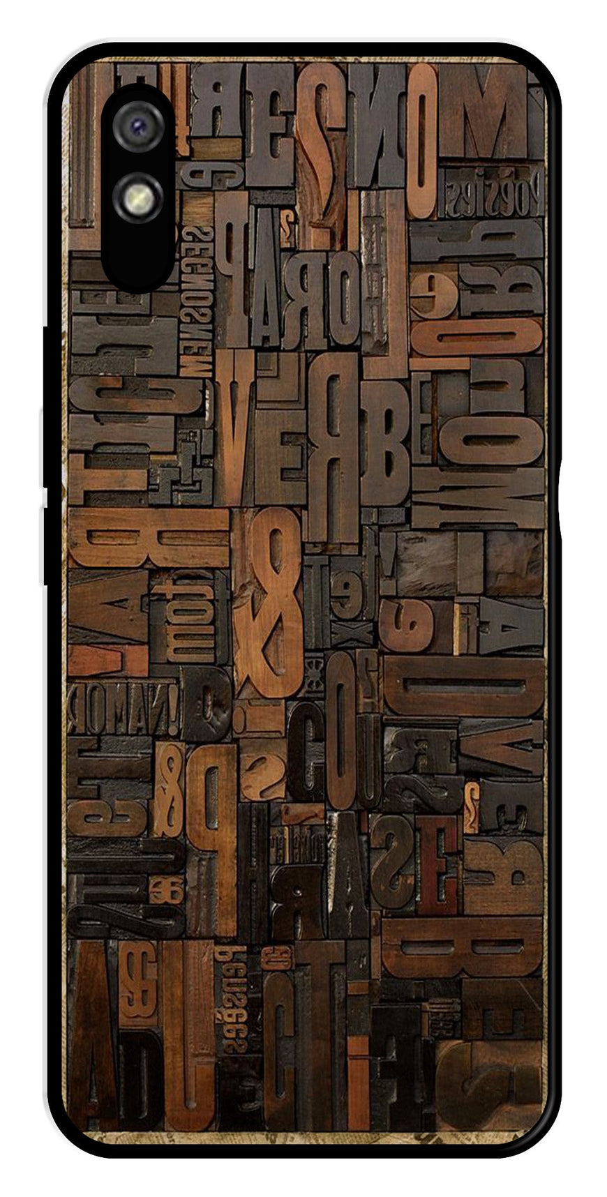 Alphabets Metal Mobile Case for Redmi 9a   (Design No -32)