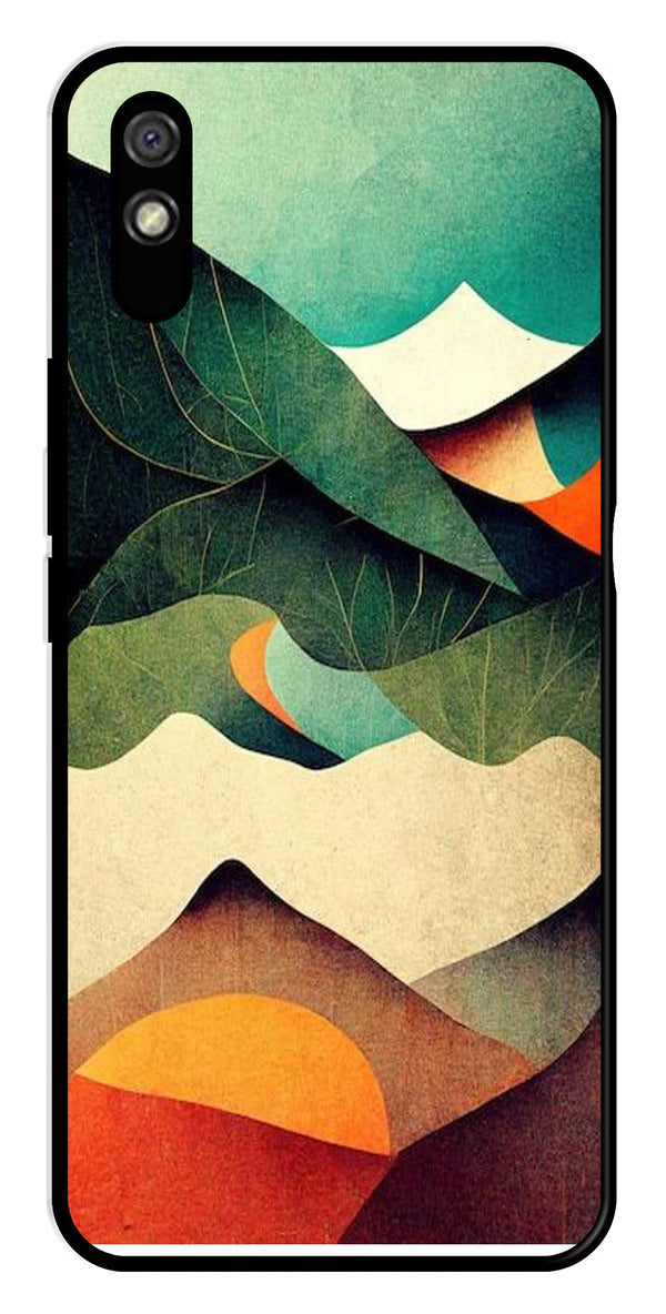 MultiColor Pattern Metal Mobile Case for Redmi 9a   (Design No -43)