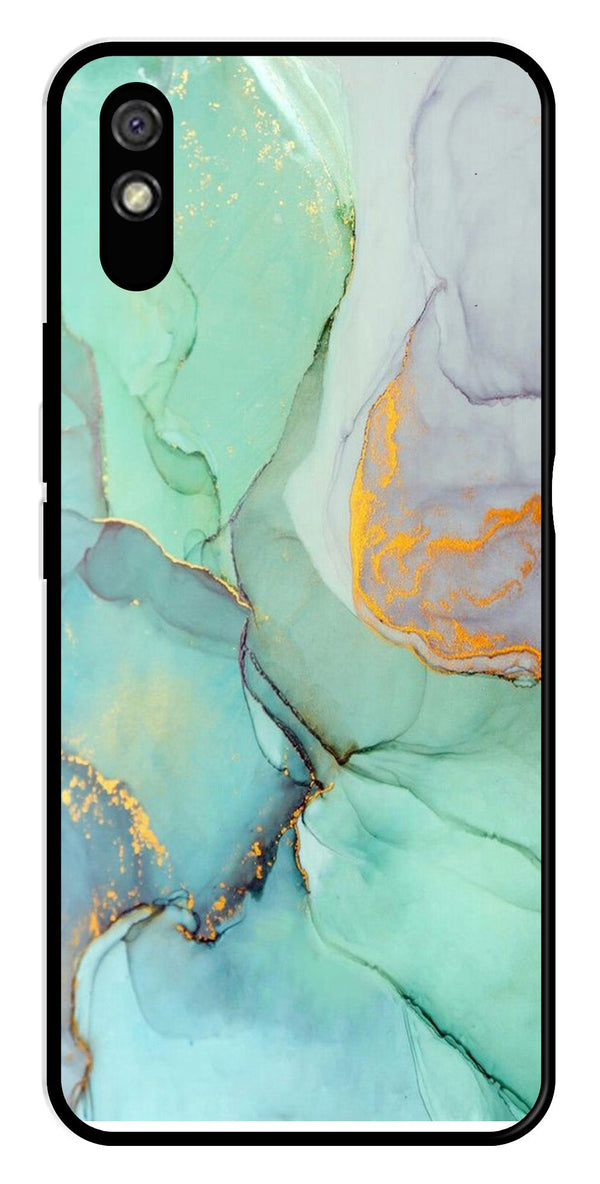 Marble Design Metal Mobile Case for Redmi 9a   (Design No -46)