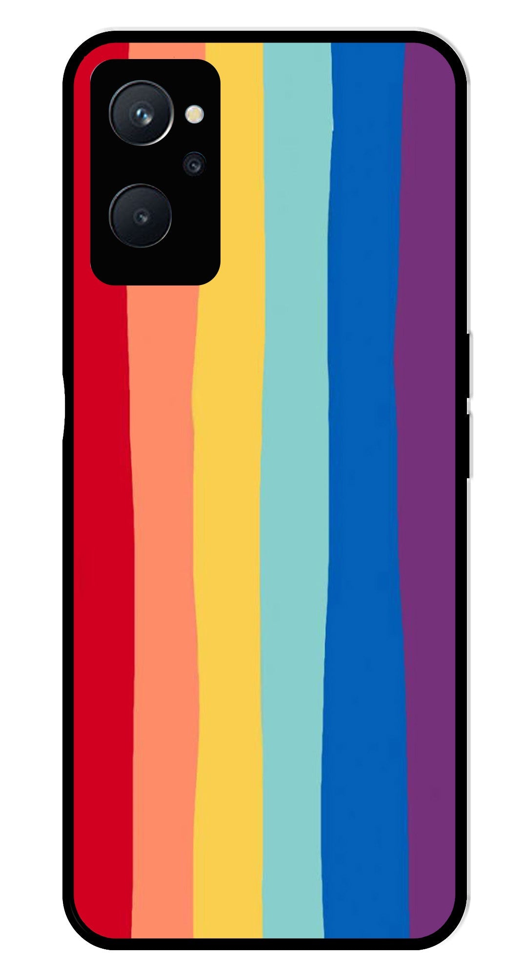 Rainbow MultiColor Metal Mobile Case for Realme 9i   (Design No -03)