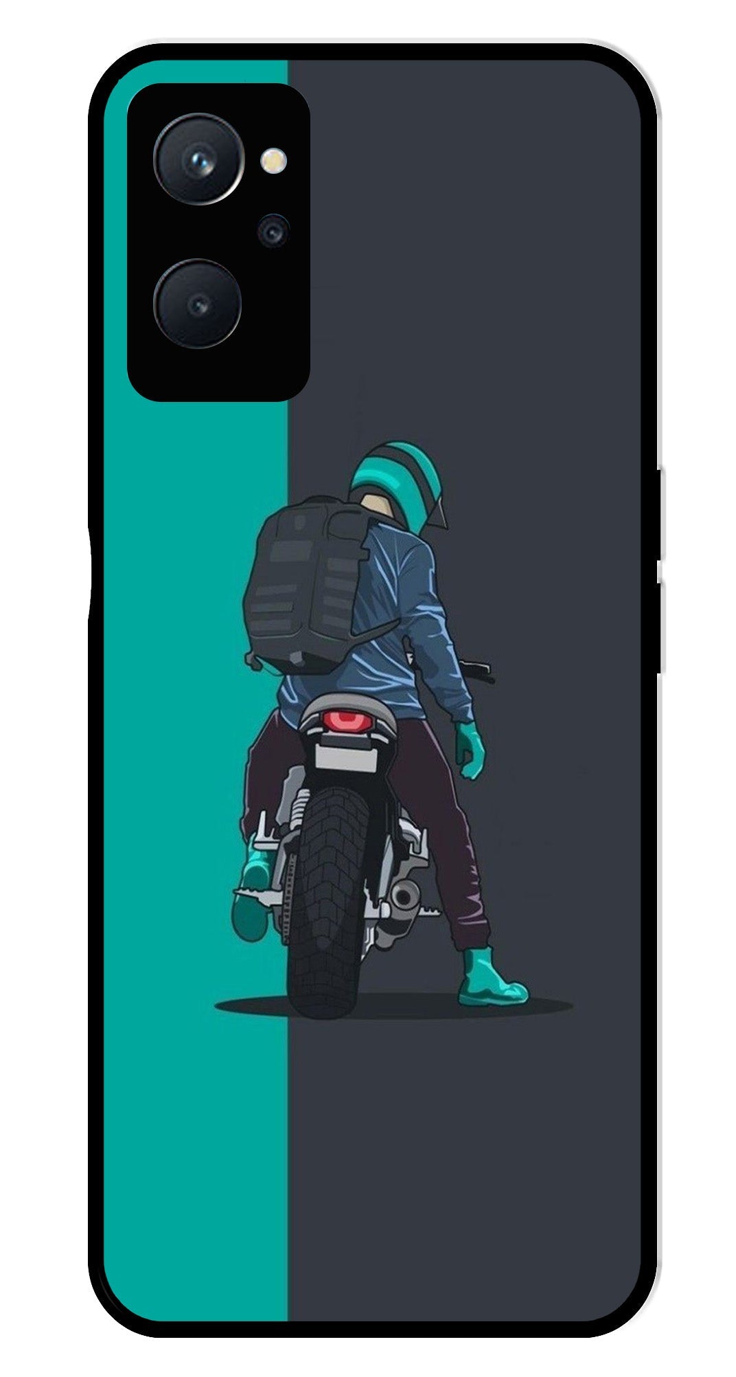 Bike Lover Metal Mobile Case for Realme 9i   (Design No -05)