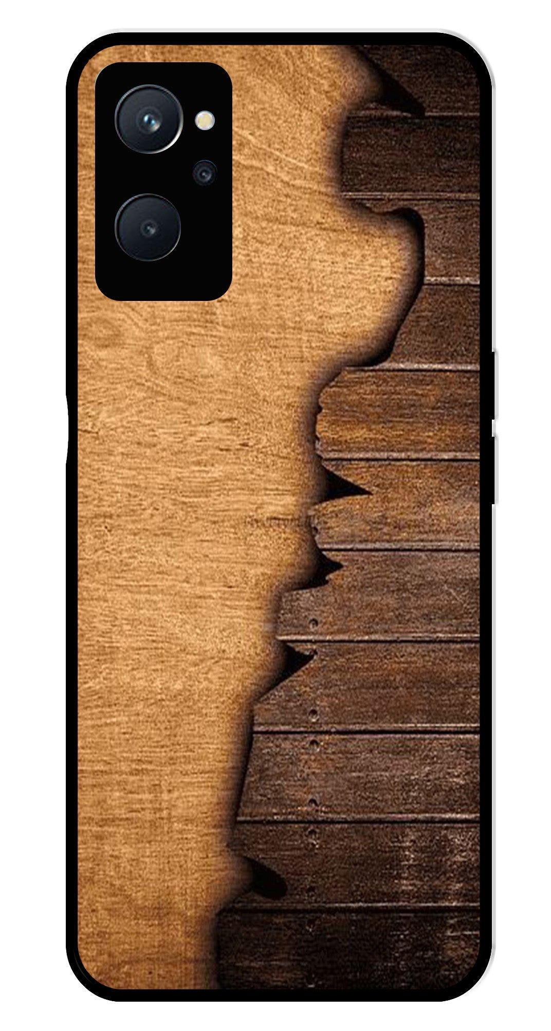 Wooden Design Metal Mobile Case for Realme 9i   (Design No -13)