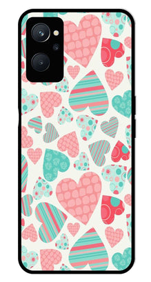 Hearts Pattern Metal Mobile Case for Realme 9i