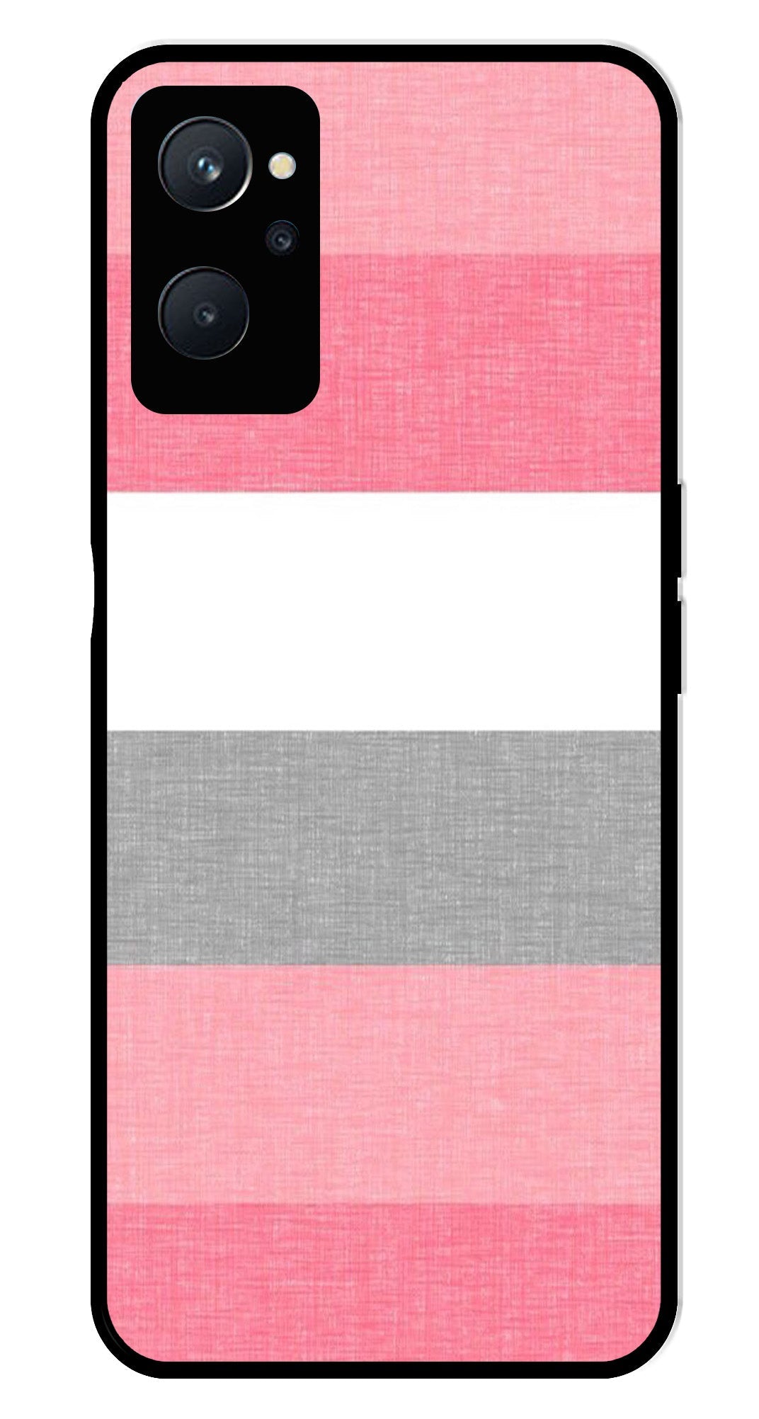 Pink Pattern Metal Mobile Case for Realme 9i   (Design No -23)