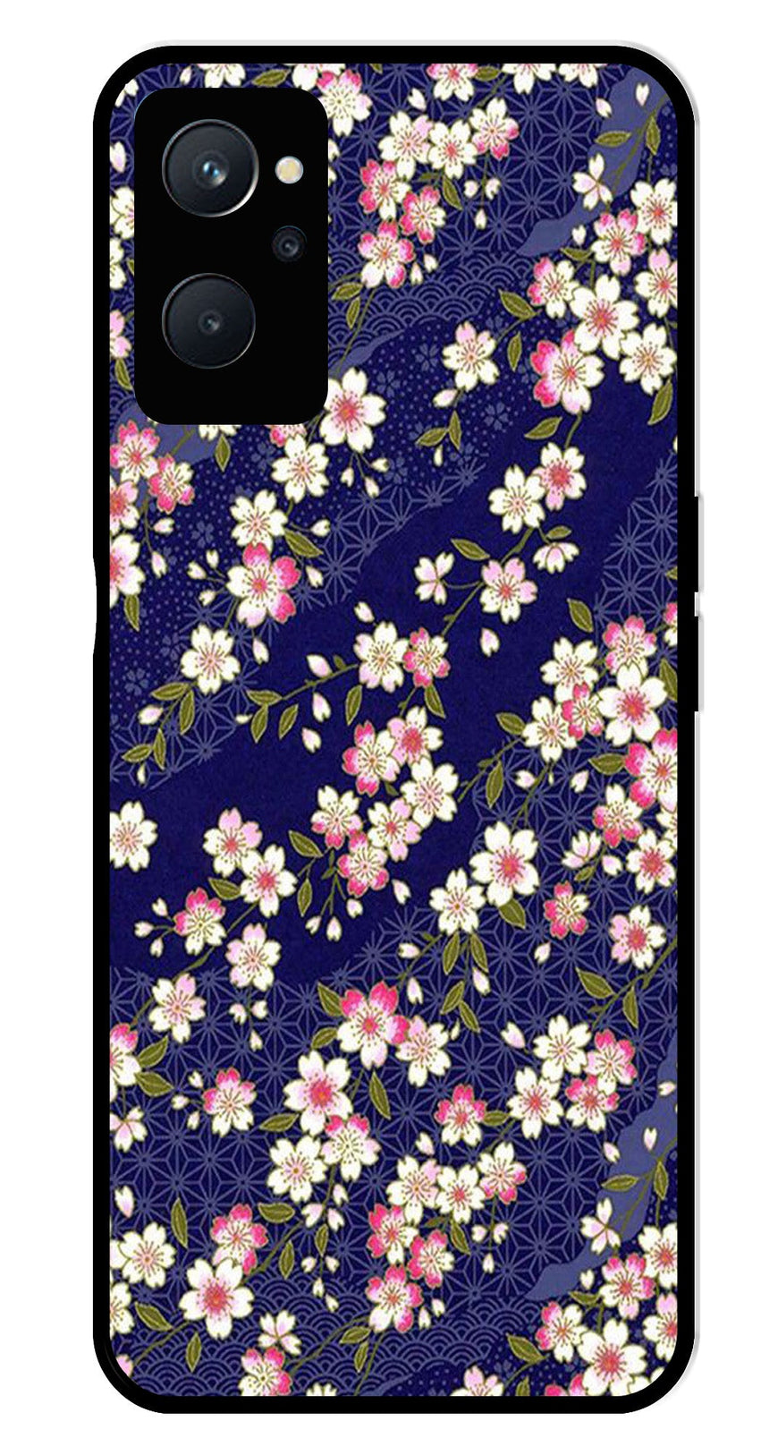 Flower Design Metal Mobile Case for Realme 9i   (Design No -25)