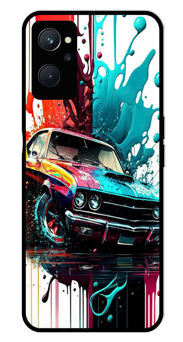 Vintage Car Metal Mobile Case for Realme 9i   (Design No -29)
