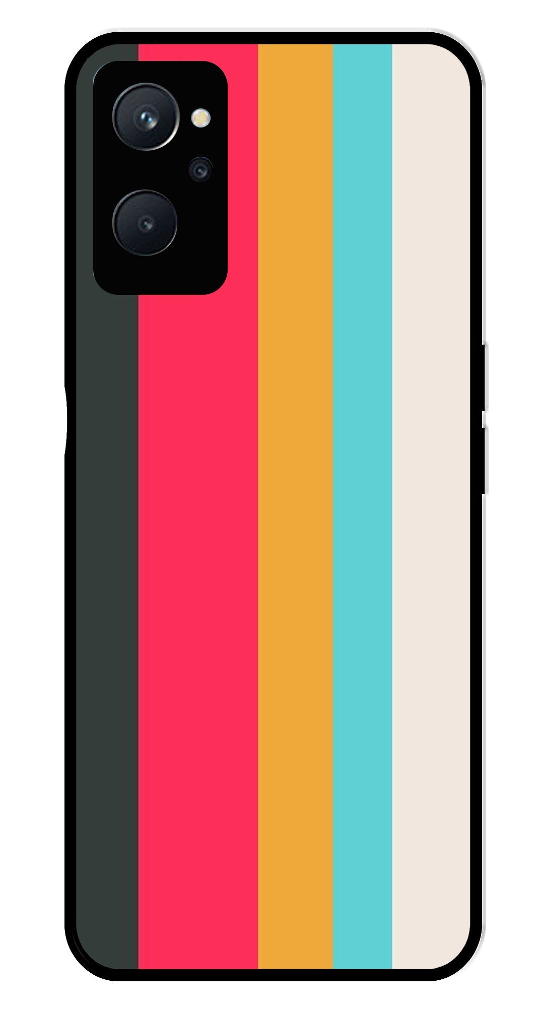 Muted Rainbow Metal Mobile Case for Realme 9i   (Design No -31)