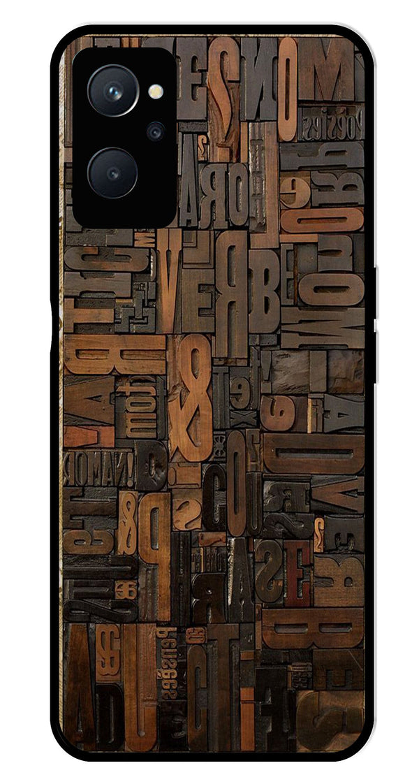 Alphabets Metal Mobile Case for Realme 9i   (Design No -32)