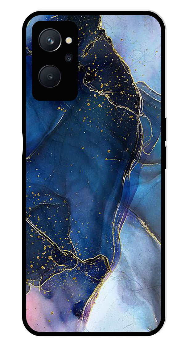 Blue Marble Metal Mobile Case for Realme 9i   (Design No -34)