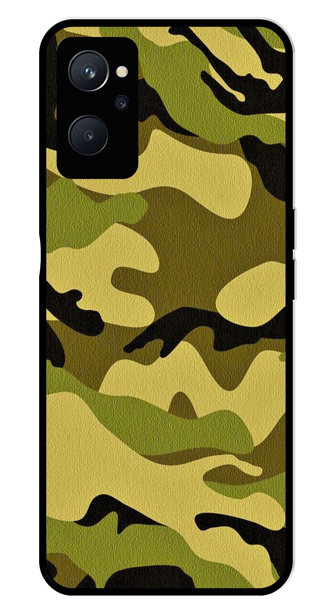 Army Pattern Metal Mobile Case for Realme 9i   (Design No -35)