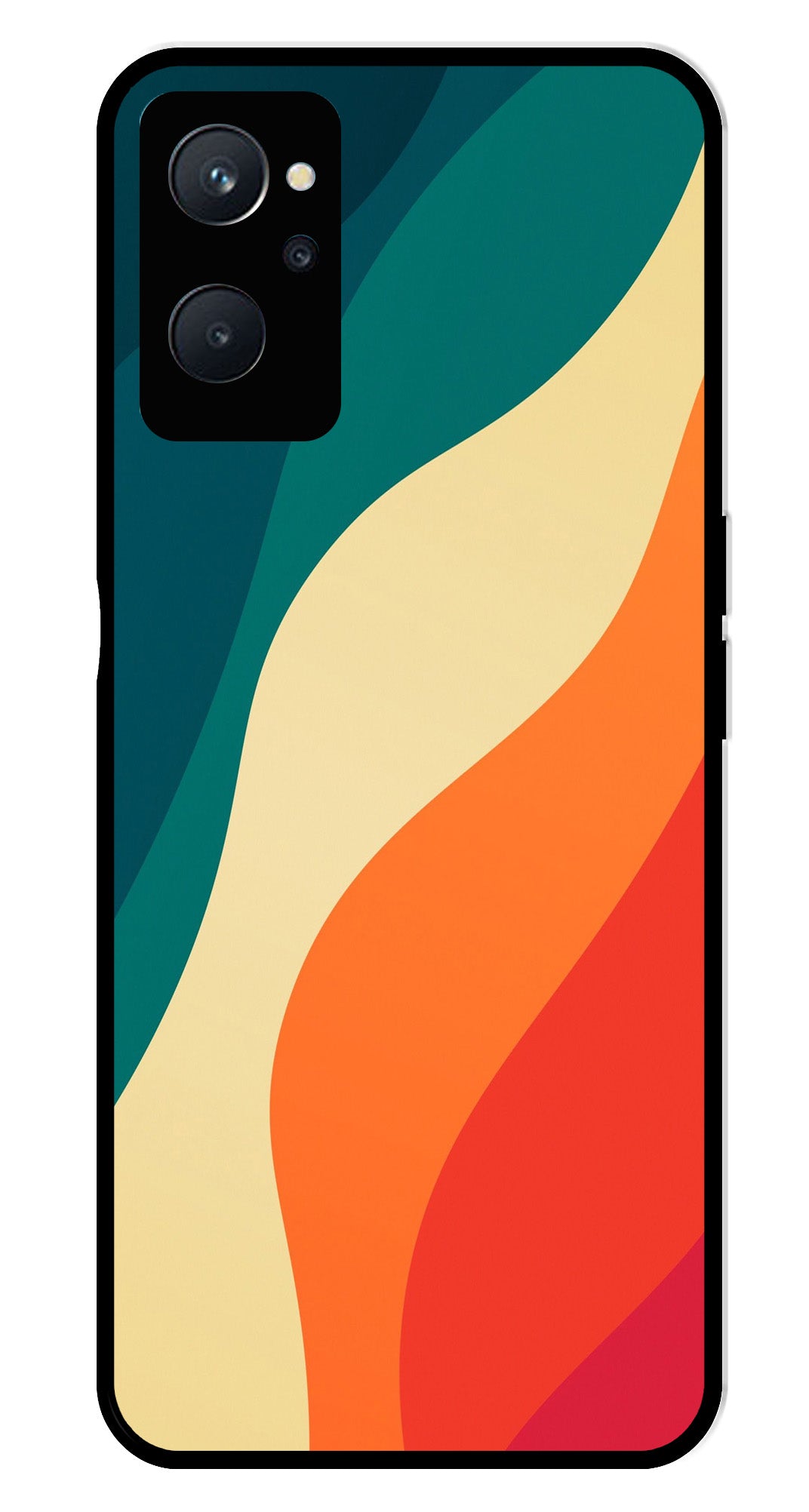 Muted Rainbow Metal Mobile Case for Realme 9i   (Design No -39)