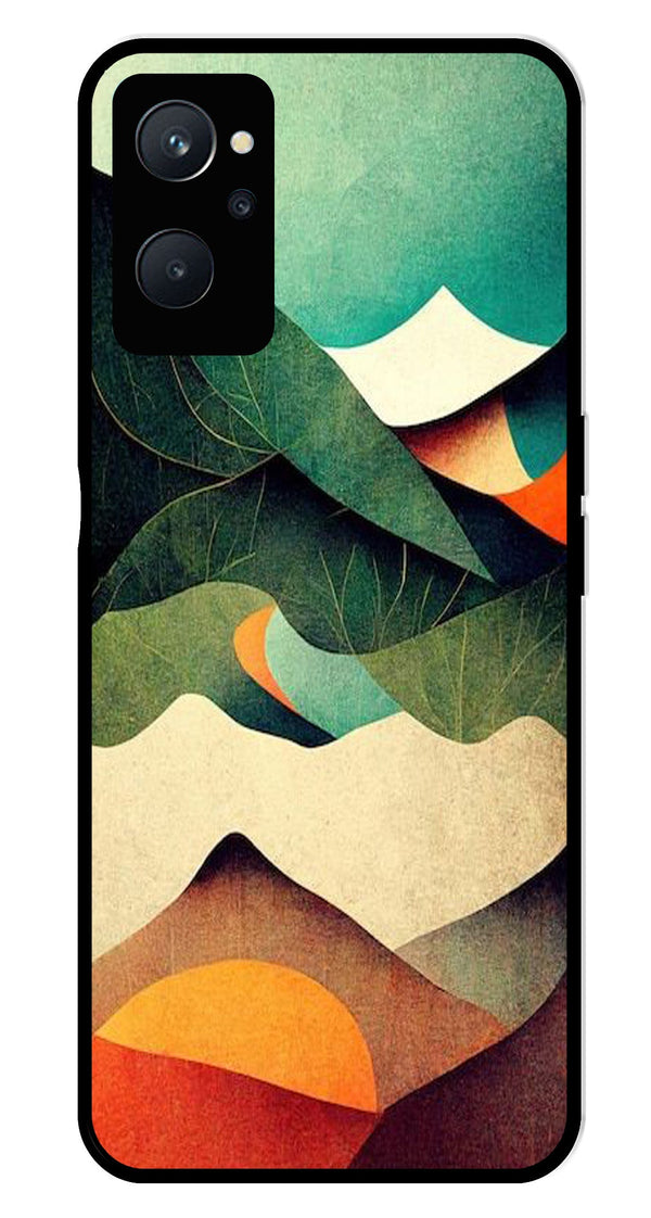 MultiColor Pattern Metal Mobile Case for Realme 9i   (Design No -43)