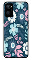 Flower Leaves Design Metal Mobile Case for Realme 9i   (Design No -50)