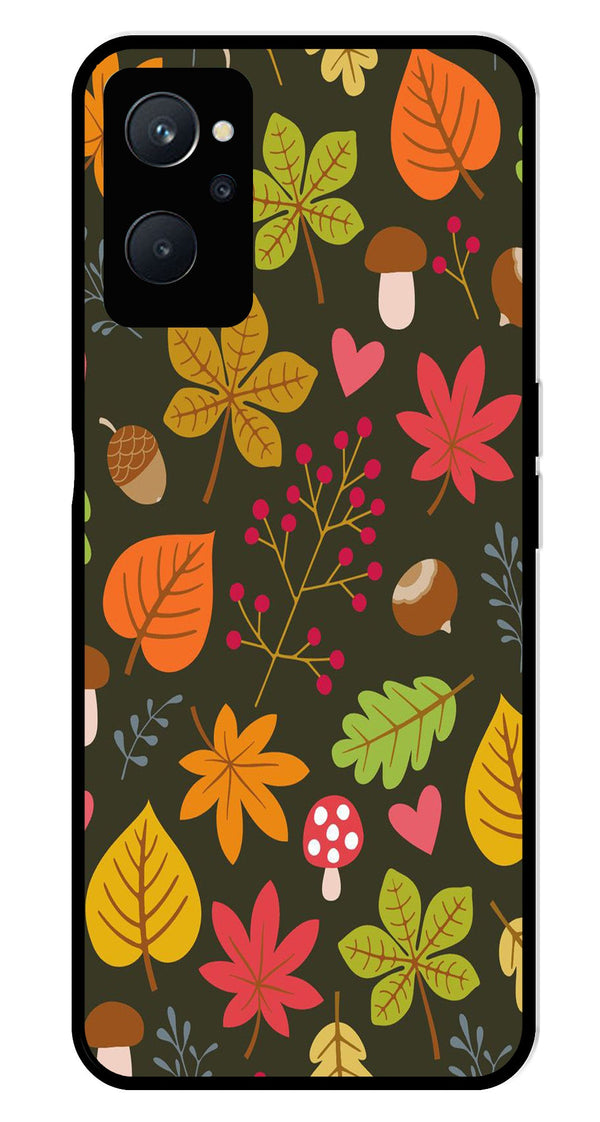 Leaves Design Metal Mobile Case for Realme 9i   (Design No -51)