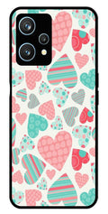 Hearts Pattern Metal Mobile Case for Realme 9 Pro 50   (Design No -22)