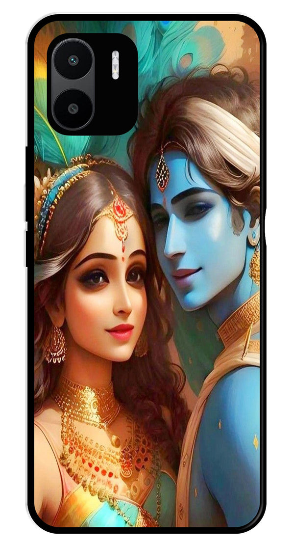 Lord Radha Krishna Metal Mobile Case for Redmi A1   (Design No -01)