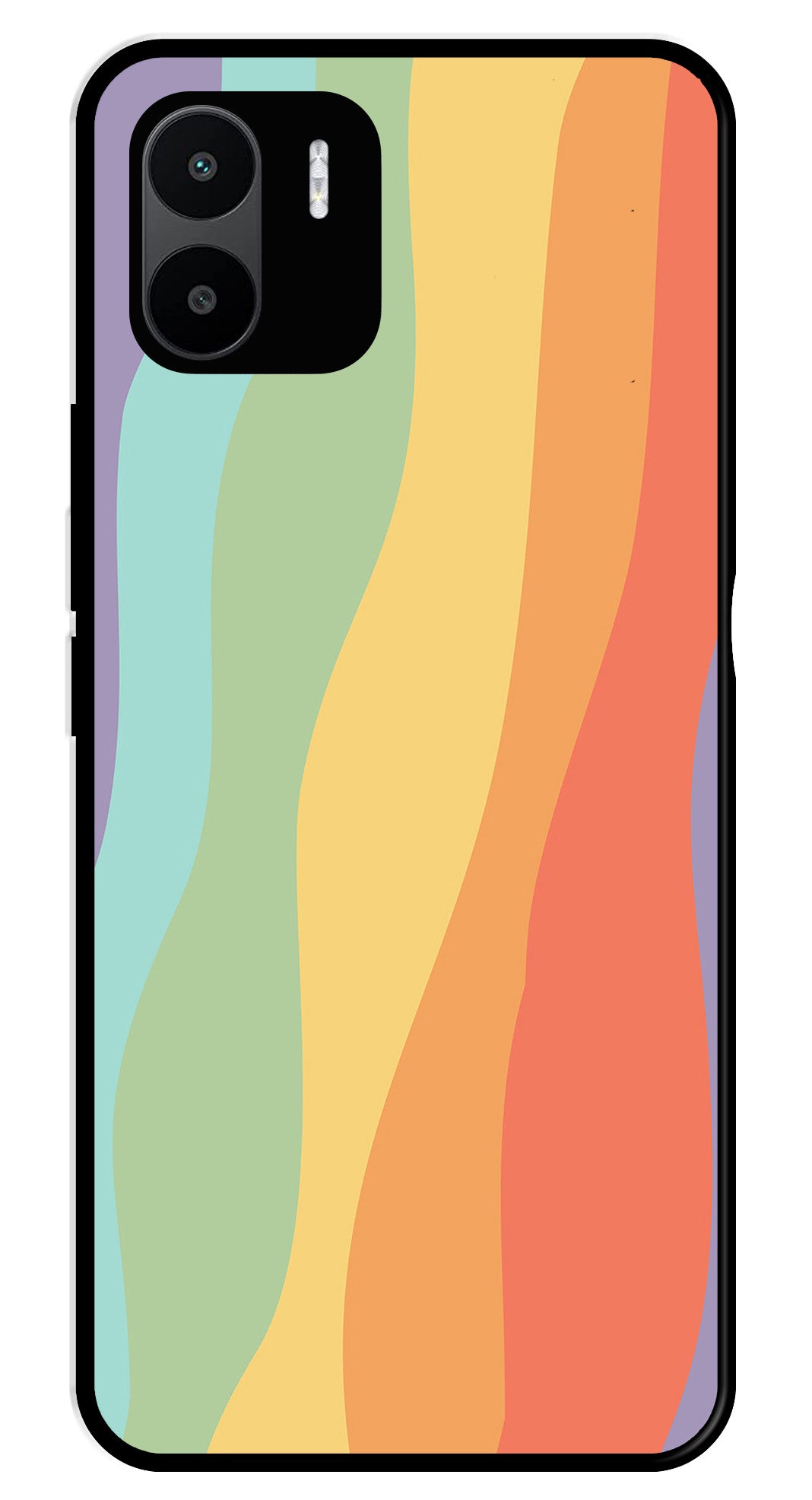 Muted Rainbow Metal Mobile Case for Redmi A1   (Design No -02)