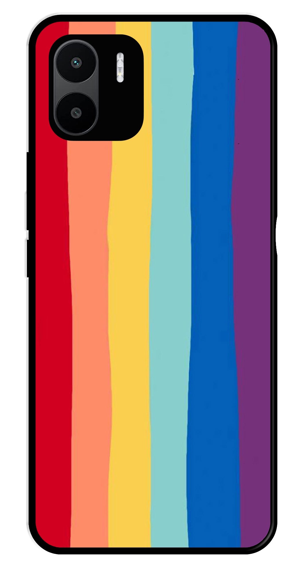 Rainbow MultiColor Metal Mobile Case for Redmi A1   (Design No -03)