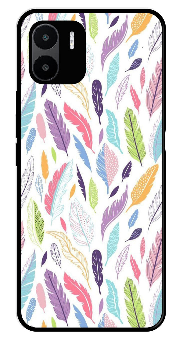 Colorful Feathers Metal Mobile Case for Redmi A2   (Design No -06)