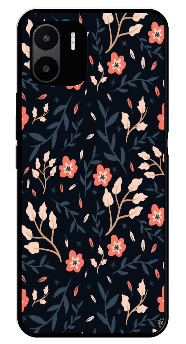 Floral Pattern Metal Mobile Case for Redmi A2   (Design No -10)