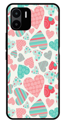Hearts Pattern Metal Mobile Case for Redmi A1