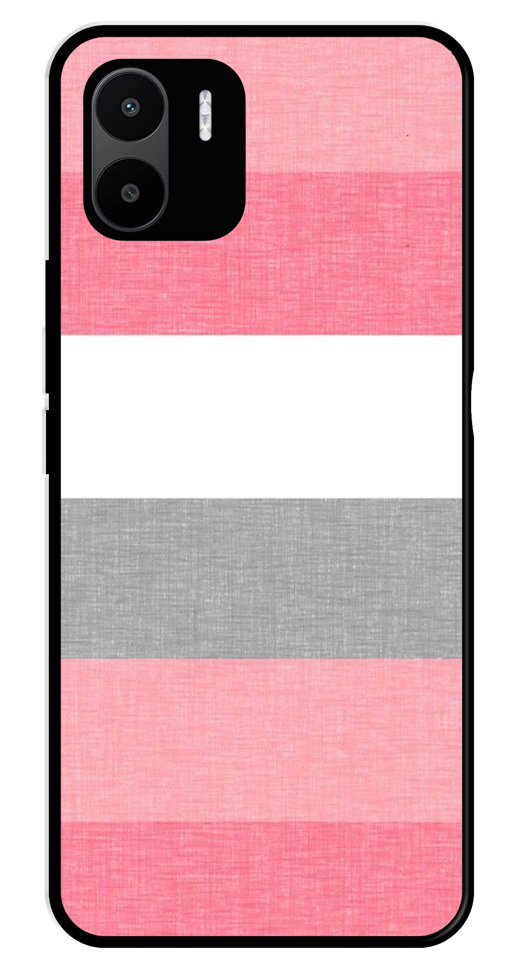 Pink Pattern Metal Mobile Case for Redmi A1   (Design No -23)