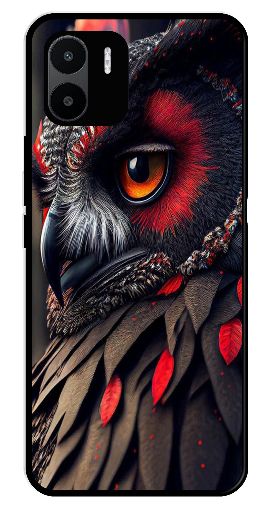 Owl Design Metal Mobile Case for Redmi A1   (Design No -26)