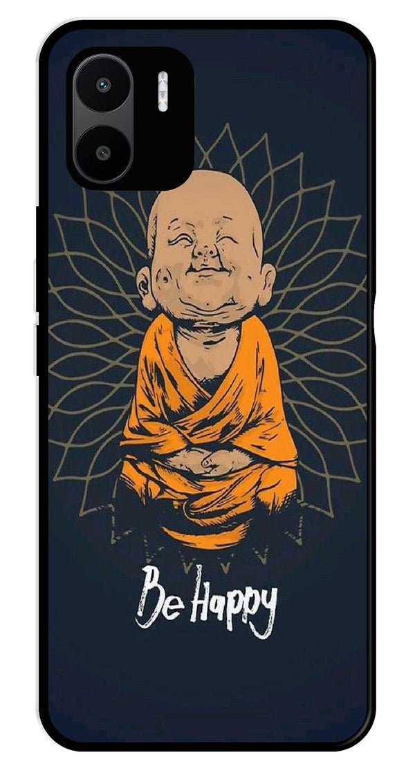 Be Happy Metal Mobile Case for Redmi A1   (Design No -27)