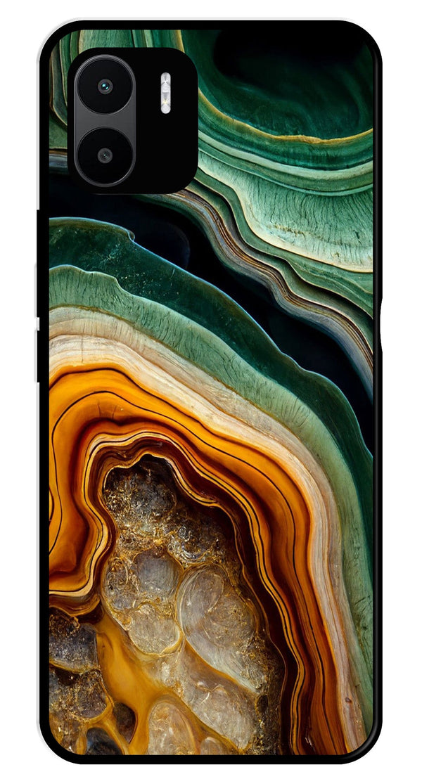 Marble Design Metal Mobile Case for Redmi A1   (Design No -28)
