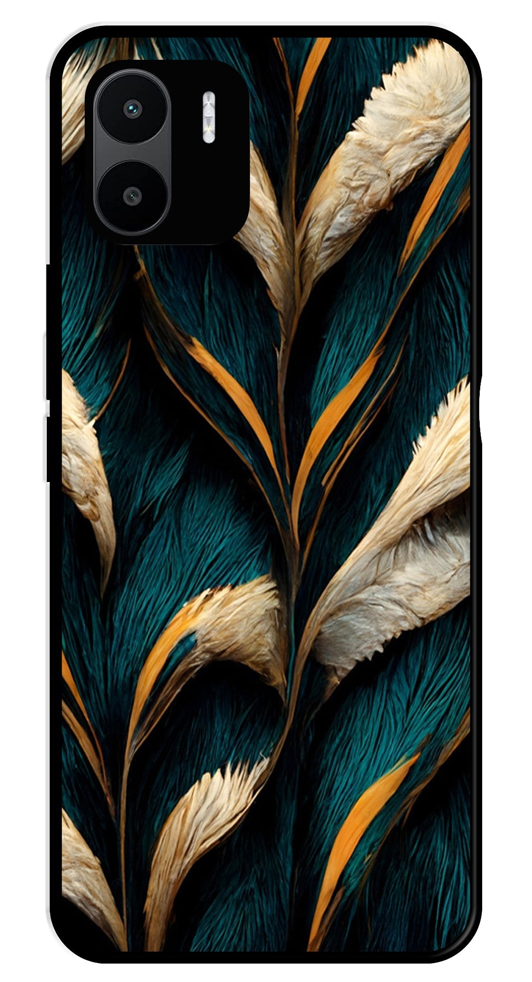 Feathers Metal Mobile Case for Redmi A1   (Design No -30)