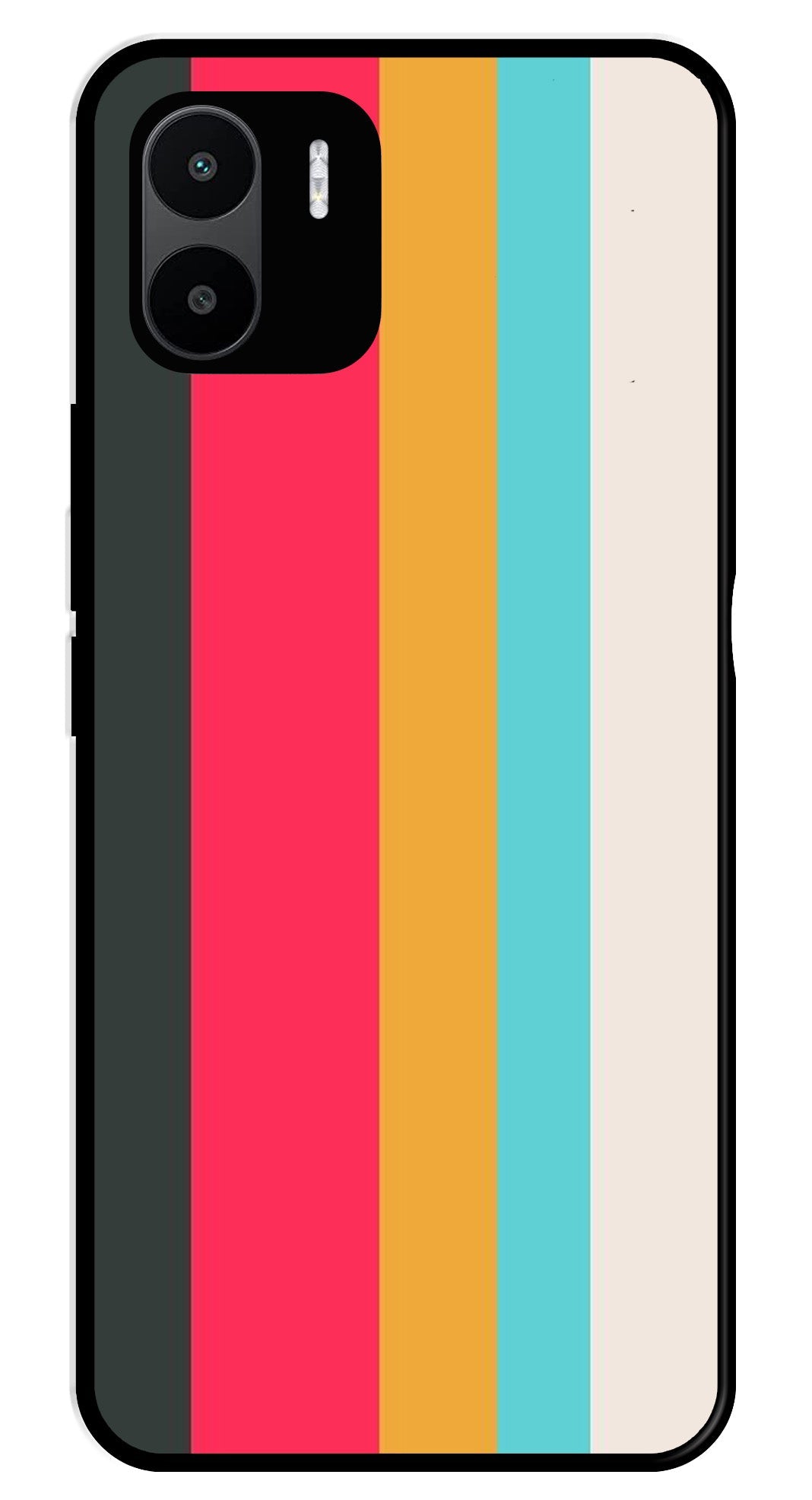 Muted Rainbow Metal Mobile Case for Redmi A1   (Design No -31)